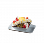 Obstsalat mit Schokolade und Creme